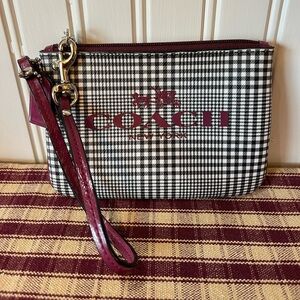 Coach Peyton Glen Plaid Wristlet